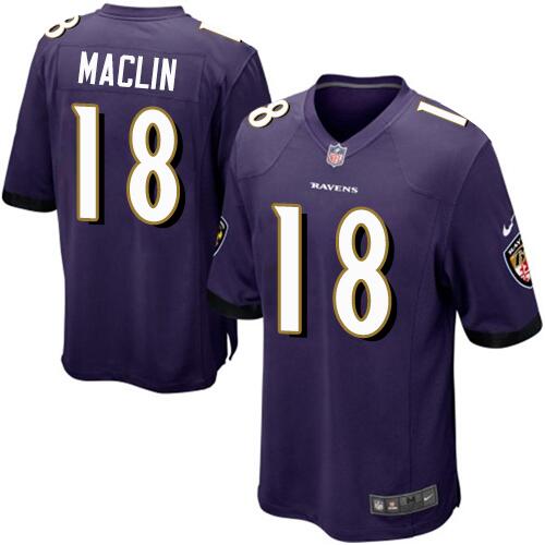 Nike Ravens #18 Jeremy Maclin Purple Men's Stitched NFL Limited Jersey
