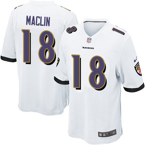 Nike Ravens #18 Jeremy Maclin White Men's Stitched NFL Limited Jersey