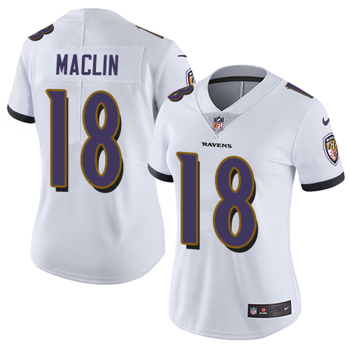 Nike Ravens #18 Jeremy Maclin White Women's Stitched NFL Vapor Untouchable Limited Jersey Nike Ravens #18 Jeremy Maclin White Women's Stitched NFL Vapor Untouchable Limited Jersey