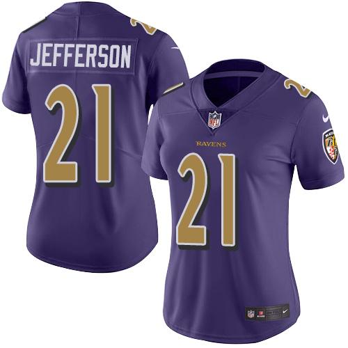 Nike Ravens #21 Tony Jefferson Purple Women's Stitched NFL Limited Rush Jersey Nike Ravens #21 Tony Jefferson Purple Women's Stitched NFL Limited Rush Jersey