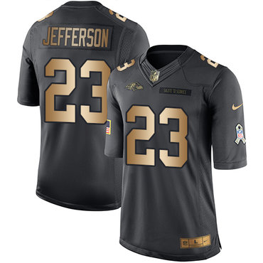Nike Ravens #23 Tony Jefferson Black Men's Stitched NFL Limited Gold Salute To Service Jersey