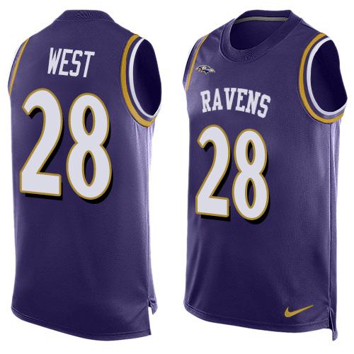 Nike Ravens #28 Terrance West Purple Team Color Men's Stitched NFL Limited Tank Top Jersey Nike Ravens #28 Terrance West Purple Team Color Men's Stitched NFL Limited Tank Top Jersey