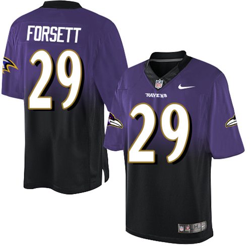 Nike Ravens #29 Justin Forsett Purple Black Men's Stitched NFL Elite Fadeaway Fashion Jersey