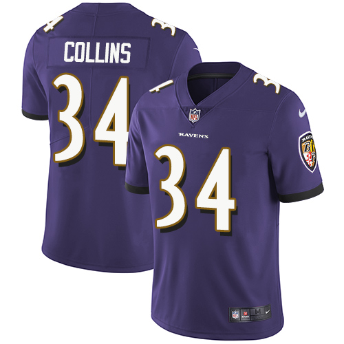 Nike Ravens #34 Alex Collins Purple Team Color Men's Stitched NFL Vapor Untouchable Limited Jersey Nike Ravens #34 Alex Collins Purple Team Color Men's Stitched NFL Vapor Untouchable Limited Jersey