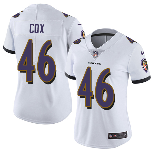 Nike Ravens #46 Morgan Cox White Women's Stitched NFL Vapor Untouchable Limited Jersey Nike Ravens #46 Morgan Cox White Women's Stitched NFL Vapor Untouchable Limited Jersey