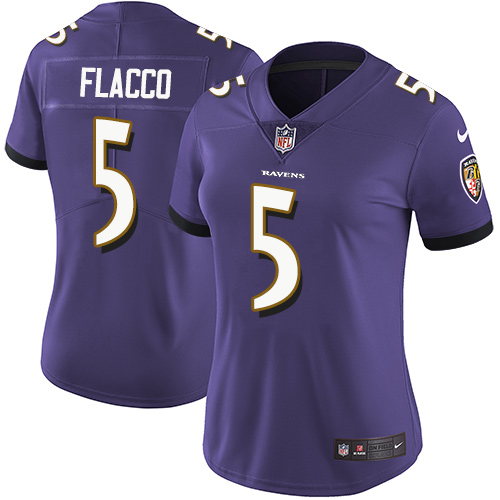 Nike Ravens #5 Joe Flacco Purple Team Color Women's Stitched NFL Vapor Untouchable Limited Jersey Nike Ravens #5 Joe Flacco Purple Team Color Women's Stitched NFL Vapor Untouchable Limited Jersey