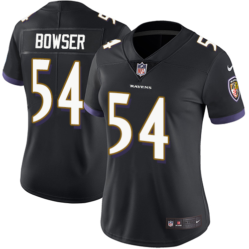 Nike Ravens #54 Tyus Bowser Black Alternate Women's Stitched NFL Vapor Untouchable Limited Jersey Nike Ravens #54 Tyus Bowser Black Alternate Women's Stitched NFL Vapor Untouchable Limited Jersey