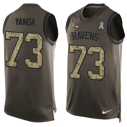 Nike Ravens #73 Marshal Yanda Green Men's Stitched NFL Limited Salute To Service Tank Top Jersey Nike Ravens #73 Marshal Yanda Green Men's Stitched NFL Limited Salute To Service Tank Top Jersey
