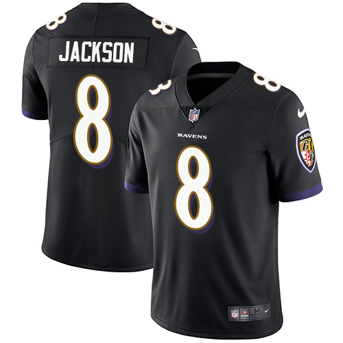 Nike Ravens #8 Lamar Jackson Black Alternate Men's Stitched NFL Vapor Untouchable Limited Jersey Nike Ravens #8 Lamar Jackson Black Alternate Men's Stitched NFL Vapor Untouchable Limited Jersey