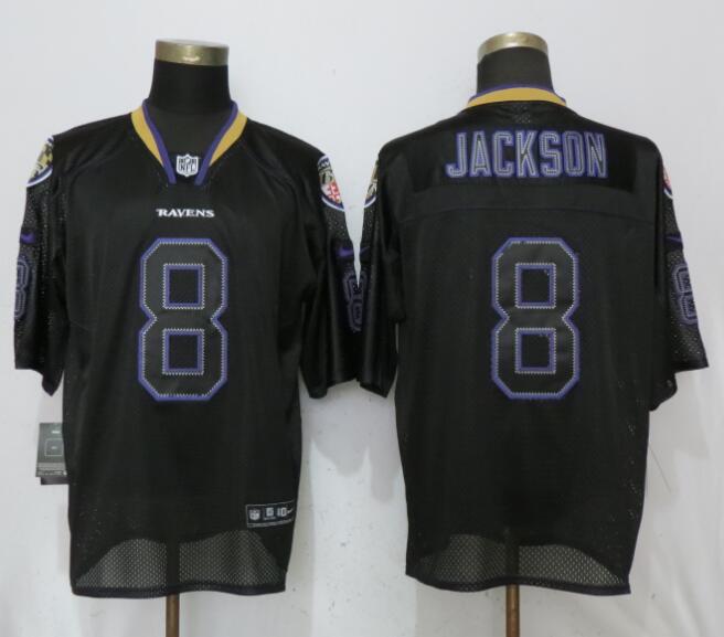 Nike Ravens #8 Lamar Jackson Black USA Flag Fashion Elite Jersey 