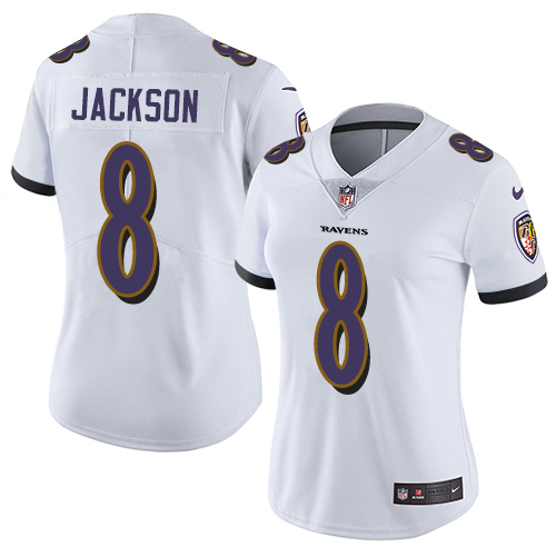 Nike Ravens #8 Lamar Jackson White Women's Stitched NFL Vapor Untouchable Limited Jersey Nike Ravens #8 Lamar Jackson White Women's Stitched NFL Vapor Untouchable Limited Jersey