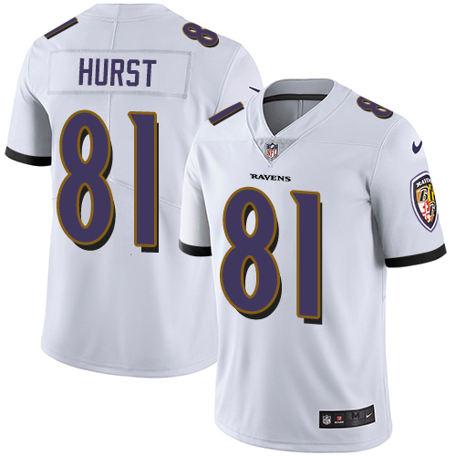 Nike Ravens #81 Hayden Hurst White Men's Stitched NFL Vapor Untouchable Limited Jersey Nike Ravens #81 Hayden Hurst White Men's Stitched NFL Vapor Untouchable Limited Jersey