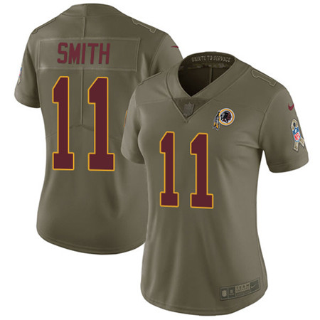 Nike Redskins #11 Alex Smith Olive Women's Stitched NFL Limited 2017 Salute to Service Jersey Nike Redskins #11 Alex Smith Olive Women's Stitched NFL Limited 2017 Salute to Service Jersey