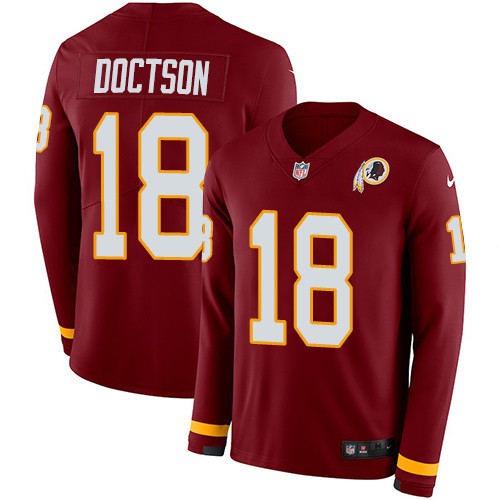 Nike Redskins #18 Josh Doctson Burgundy Red Team Color Men's Stitched NFL Limited Therma Long Sleeve Jersey Nike Redskins #18 Josh Doctson Burgundy Red Team Color Men's Stitched NFL Limited Therma Long Sleeve Jersey