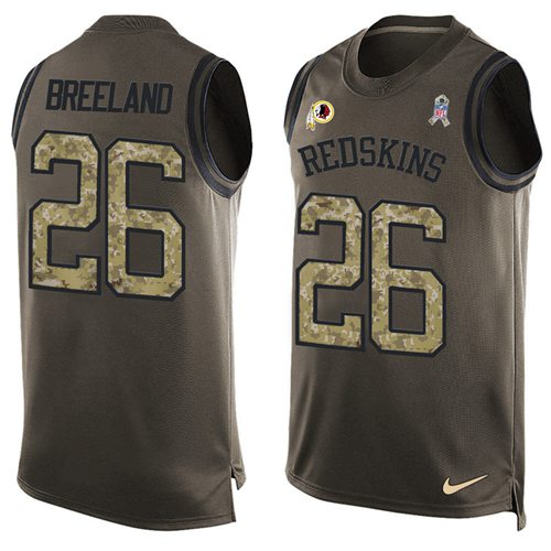 Nike Redskins #26 Bashaud Breeland Green Men's Stitched NFL Limited Salute To Service Tank Top Jersey Nike Redskins #26 Bashaud Breeland Green Men's Stitched NFL Limited Salute To Service Tank Top Jersey