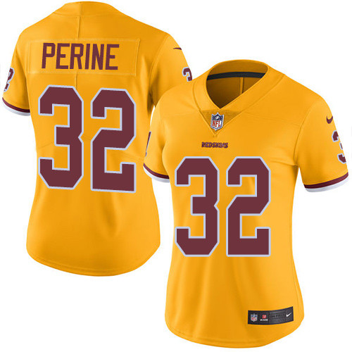 Nike Redskins #32 Samaje Perine Gold Women's Stitched NFL Limited Rush Jersey Nike Redskins #32 Samaje Perine Gold Women's Stitched NFL Limited Rush Jersey
