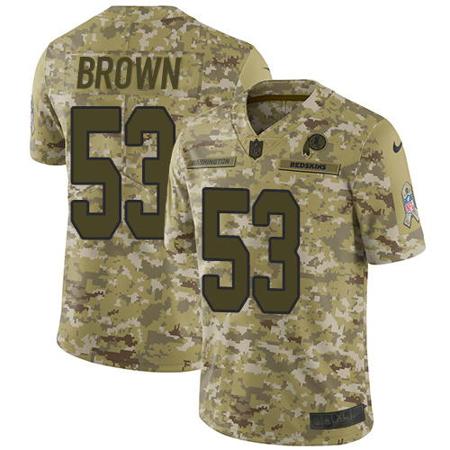 Nike Redskins #53 Zach Brown Camo Men's Stitched NFL Limited 2018 Salute To Service Jersey Nike Redskins #53 Zach Brown Camo Men's Stitched NFL Limited 2018 Salute To Service Jersey