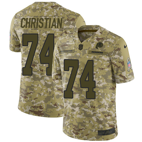 Nike Redskins #74 Geron Christian Camo Men's Stitched NFL Limited 2018 Salute To Service Jersey Nike Redskins #74 Geron Christian Camo Men's Stitched NFL Limited 2018 Salute To Service Jersey