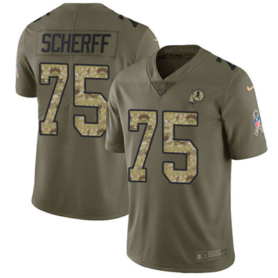 Nike Redskins #75 Brandon Scherff Olive Camo Youth Stitched NFL Limited 2017 Salute to Service Jersey