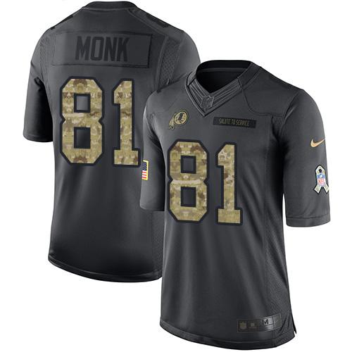 Nike Redskins #81 Art Monk Black Men's Stitched NFL Limited 2016 Salute to Service Jersey Nike Redskins #81 Art Monk Black Men's Stitched NFL Limited 2016 Salute to Service Jersey