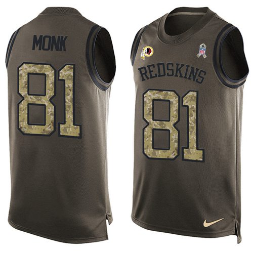 Nike Redskins #81 Art Monk Green Men's Stitched NFL Limited Salute To Service Tank Top Jersey Nike Redskins #81 Art Monk Green Men's Stitched NFL Limited Salute To Service Tank Top Jersey