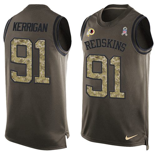 Nike Redskins #91 Ryan Kerrigan Green Men's Stitched NFL Limited Salute To Service Tank Top Jersey Nike Redskins #91 Ryan Kerrigan Green Men's Stitched NFL Limited Salute To Service Tank Top Jersey