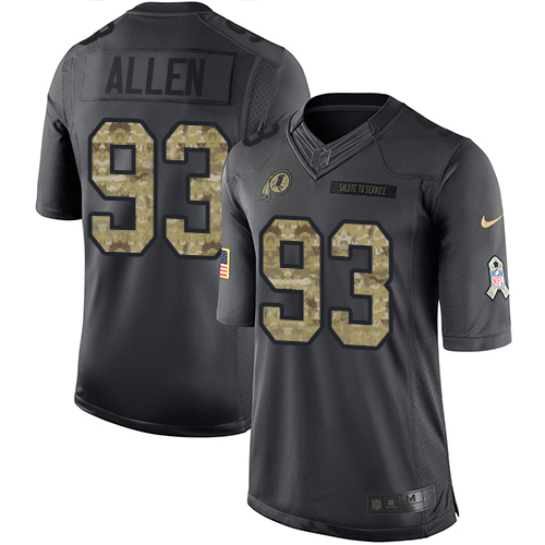 Nike Redskins #93 Jonathan Allen Black Men's Stitched NFL Limited 2016 Salute to Service Jersey Nike Redskins #93 Jonathan Allen Black Men's Stitched NFL Limited 2016 Salute to Service Jersey