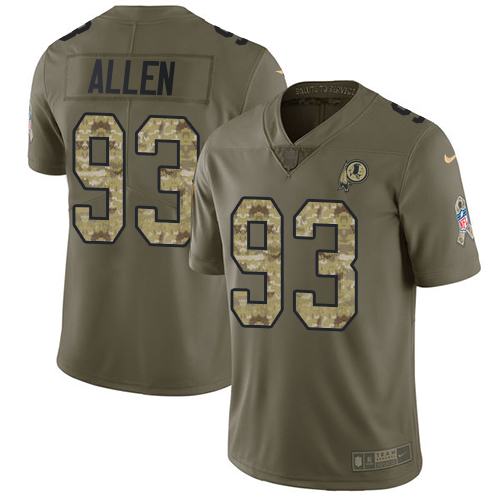 Nike Redskins #93 Jonathan Allen Olive Camo Men's Stitched NFL Limited 2017 Salute To Service Jersey