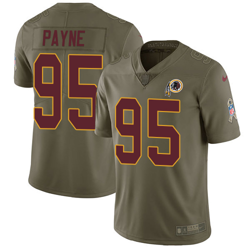 Nike Redskins #95 Da'Ron Payne Olive Men's Stitched NFL Limited 2017 Salute To Service Jersey