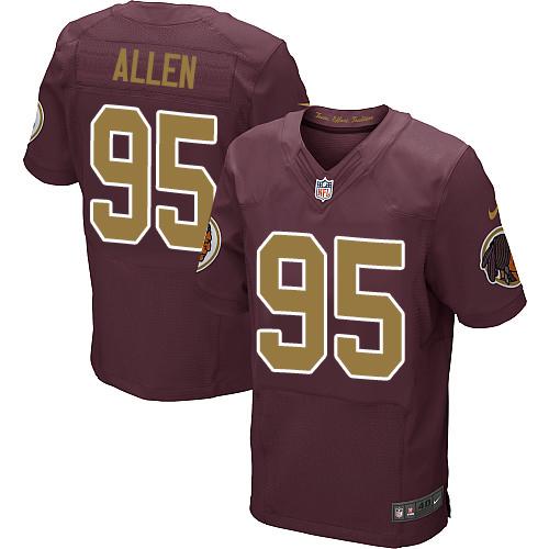 Nike Redskins #95 Jonathan Allen Burgundy Red Alternate Men's Stitched NFL 80TH Throwback Elite Jersey