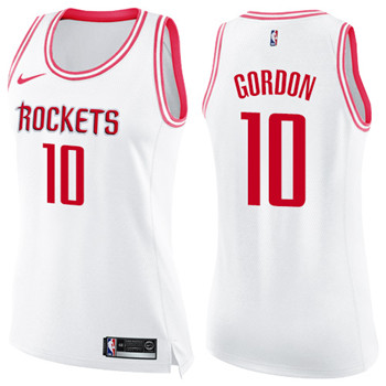 Nike Rockets #10 Eric Gordon White Pink Women's NBA Swingman Fashion Jersey