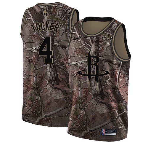 Nike Rockets #4 PJ Tucker Camo Women's NBA Swingman Realtree Collection Jersey