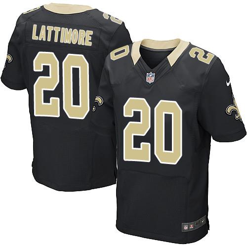 Nike Saints #20 Marshon Lattimore Black Team Color Men's Stitched NFL Elite Jersey