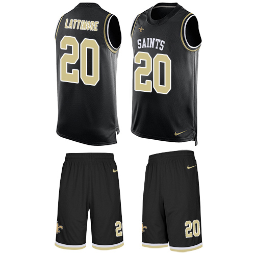 Nike Saints #20 Marshon Lattimore Black Team Color Men's Stitched NFL Limited Tank Top Suit Jersey
