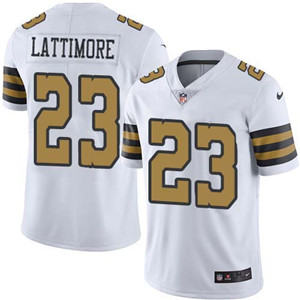 Nike Saints #23 Marshon Lattimore White Men's Stitched NFL Limited Rush Jersey