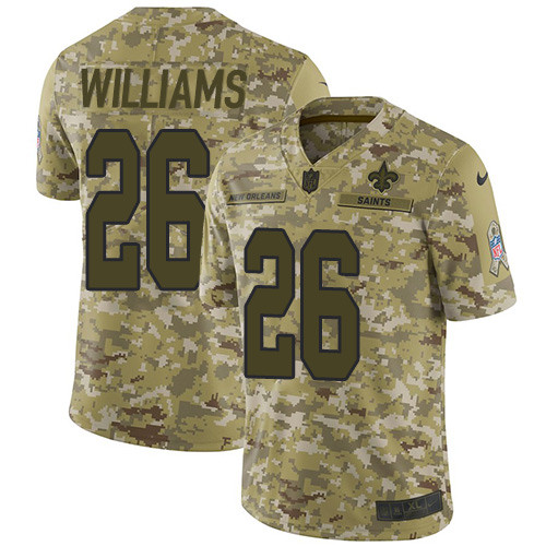 Nike Saints #26 P.J. Williams Camo Men's Stitched NFL Limited 2018 Salute To Service Jersey