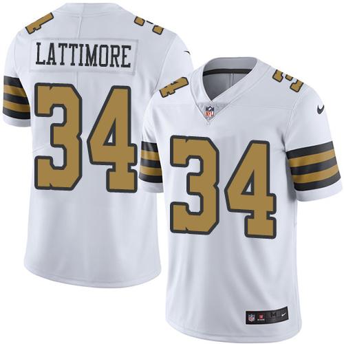 Nike Saints #34 Marshon Lattimore White Youth Stitched NFL Limited Rush Jersey