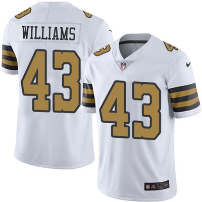 Nike Saints #43 Marcus Williams White Youth Stitched NFL Limited Rush Jersey
