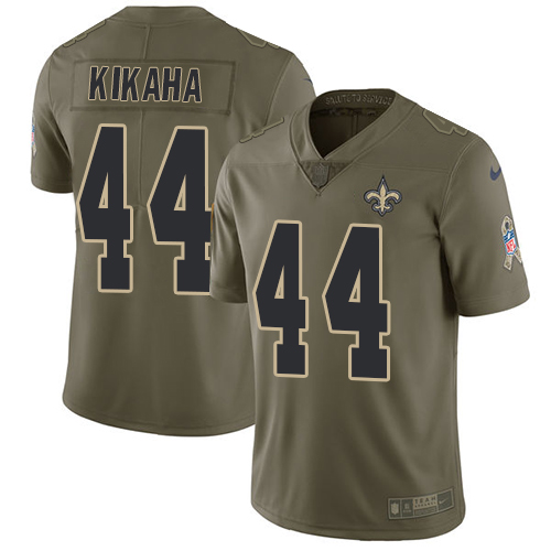 Nike Saints #44 Hau'oli Kikaha Olive Youth Stitched NFL Limited 2017 Salute to Service Jersey