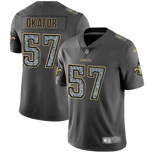 Nike Saints #57 Alex Okafor Gray Static Men's Stitched NFL Vapor Untouchable Limited Jersey