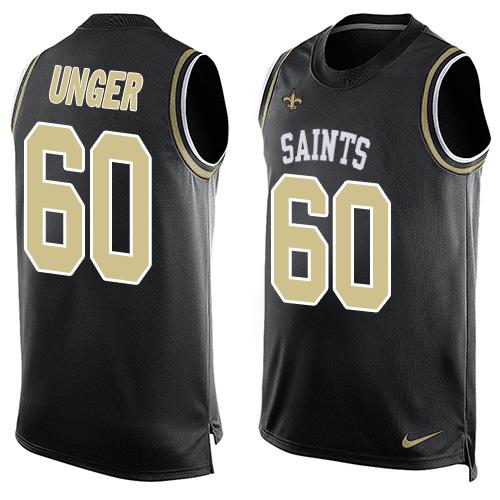 Nike Saints #60 Max Unger Black Team Color Men's Stitched NFL Limited Tank Top Jersey Nike Saints #60 Max Unger Black Team Color Men's Stitched NFL Limited Tank Top Jersey