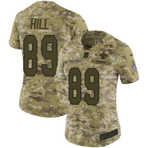 Nike Saints #89 Josh Hill Camo Women's Stitched NFL Limited 2018 Salute to Service Jersey Nike Saints #89 Josh Hill Camo Women's Stitched NFL Limited 2018 Salute to Service Jersey