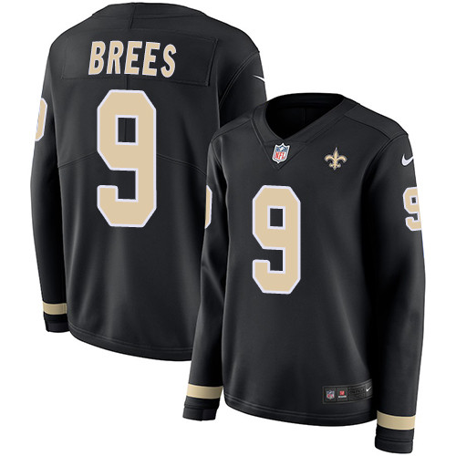Nike Saints #9 Drew Brees Black Team Color Women's Stitched NFL
