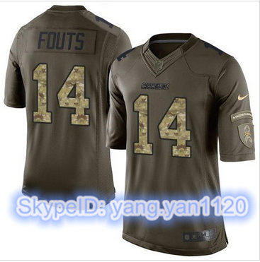Nike San Diego Chargers #14 Dan Fouts Green Men's Stitched NFL Limited Salute to Service Jersey Nike San Diego Chargers #14 Dan Fouts Green Men's Stitched NFL Limited Salute to Service Jersey