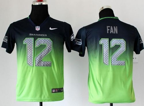 Nike Seahawks #12 Fan Steel Blue Green Youth Stitched NFL Elite Fadeaway Fashion Jersey Nike Seahawks #12 Fan Steel Blue Green Youth Stitched NFL Elite Fadeaway Fashion Jersey