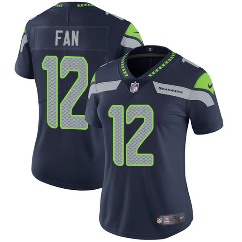 Nike Seahawks #12 Fan Steel Blue Team Color Women's Stitched NFL Vapor Untouchable Limited Jersey Nike Seahawks #12 Fan Steel Blue Team Color Women's Stitched NFL Vapor Untouchable Limited Jersey