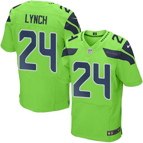 Nike Seahawks #24 Marshawn Lynch Green Men's Stitched NFL Elite Rush Jersey Nike Seahawks #24 Marshawn Lynch Green Men's Stitched NFL Elite Rush Jersey