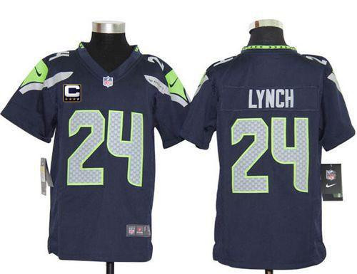 Nike Seahawks #24 Marshawn Lynch Steel Blue With C Patch Youth Stitched NFL Elite Jersey Nike Seahawks #24 Marshawn Lynch Steel Blue With C Patch Youth Stitched NFL Elite Jersey
