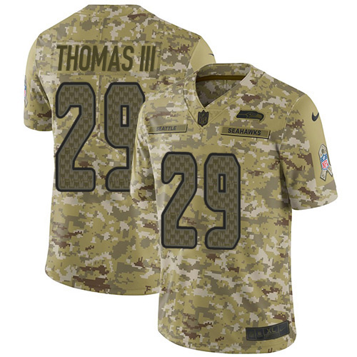 Nike Seahawks #29 Earl Thomas III Camo Men's Stitched NFL Limited 2018 Salute To Service Jersey Nike Seahawks #29 Earl Thomas III Camo Men's Stitched NFL Limited 2018 Salute To Service Jersey