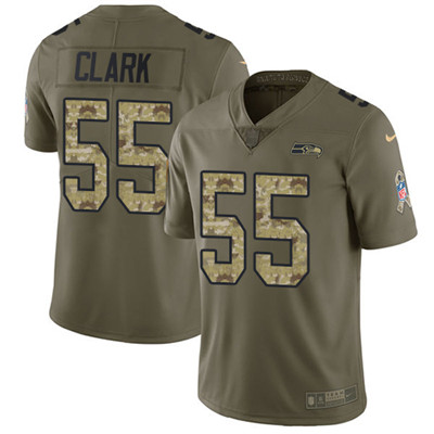 Nike Seahawks #55 Frank Clark Olive Camo Youth Stitched NFL Limited 2017 Salute to Service Jersey